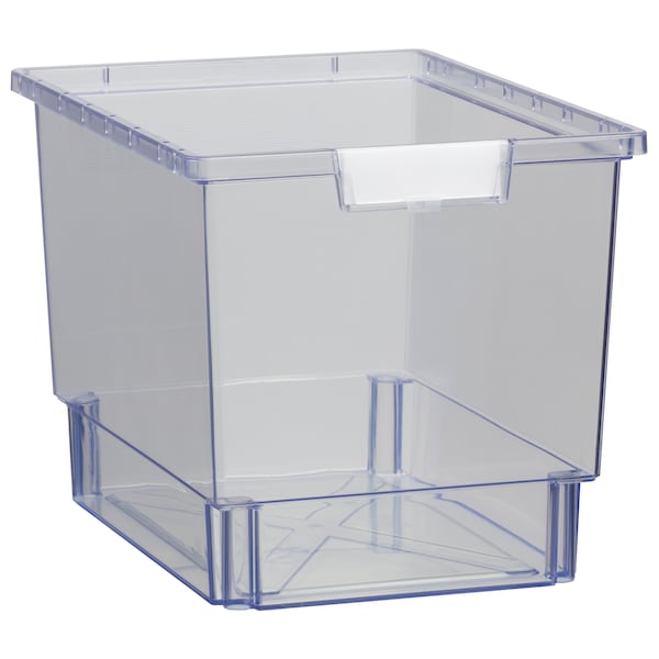 Bin, Tray, Tote, Clear, High Impact Polystyrene, 12.25 In W, 12 In H